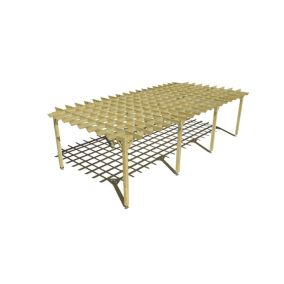 Pergola bois labellisée FSC, 9m x 4m, indépendante, style retro.