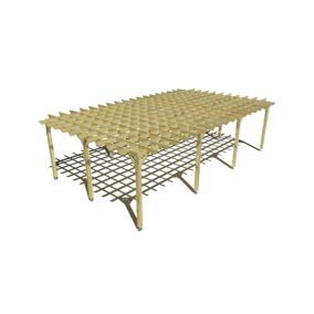 Pergola bois labellisée FSC, 9m x 5m, indépendante, style retro.