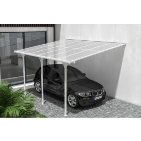 Pergola/Carport adossé 12m² KLEO 4x3m aluminium blanc