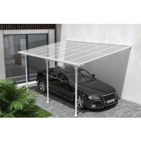 Pergola/Carport adossé 13,5m² KLEO 4,5x3m aluminium blanc