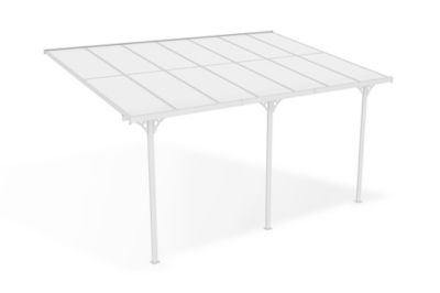 Pergola/Carport adossé 13,5m² KLEO 4,5x3m aluminium blanc