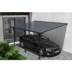 Pergola/Carport adossé 13,5m² KLEO 4,5x3m aluminium gris