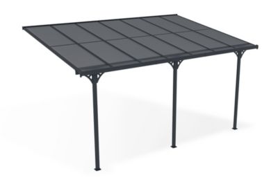 Pergola/Carport adossé 13,5m² KLEO 4,5x3m aluminium gris