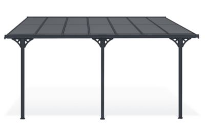 Pergola/Carport adossé 13,5m² KLEO 4,5x3m aluminium gris