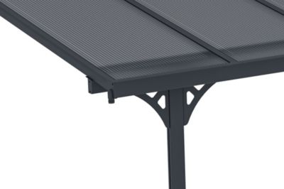 Pergola/Carport adossé 15m² KLEO 5x3m aluminium gris