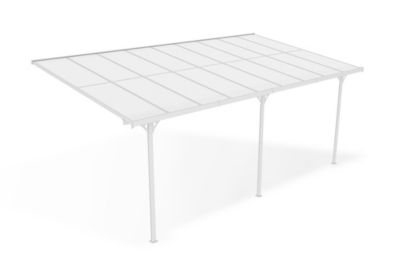 Pergola/ Carport adossé 16,5m² KLEO 5,5x3m aluminium blanc