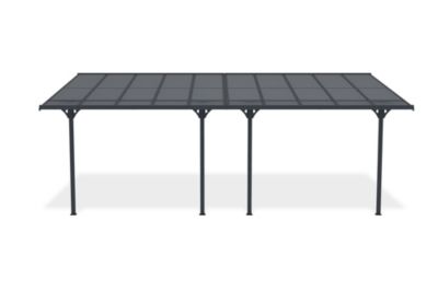 Pergola/Carport adossé 18m² KLEO 6x3m aluminium gris