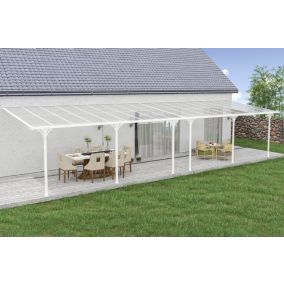 Pergola/Carport adossé 33m² KLEO 11x3m aluminium blanc