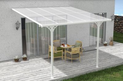 Pergola/Carport adossé 9m² KLEO 3x3m aluminium blanc