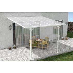 Pergola/Carport adossé 9m² KLEO 3x3m aluminium blanc