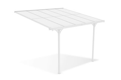 Pergola/Carport adossé 9m² KLEO 3x3m aluminium blanc