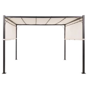 Pergola de jardin Avec des lumières LEDs 310 x 310 cm Beige PARGA