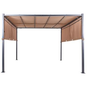 Pergola de jardin Avec des lumières LEDs 310 x 310 cm Marron PARGA