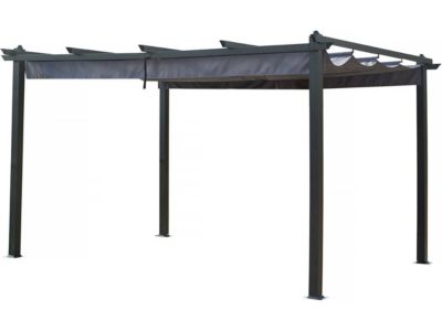 Pergola en aluminium avec toit rétractable  3 x 4 m  Gris anthracite