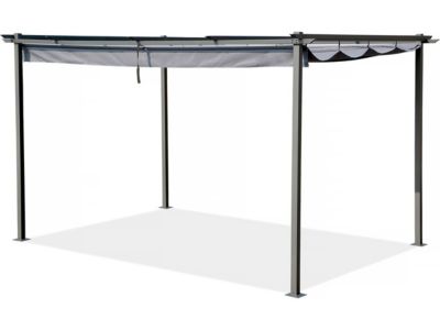 Pergola en métal avec toit rétractable  3 x 4 m  Gris anthracite