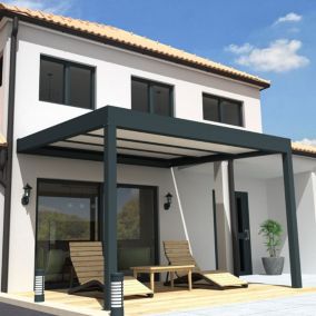 Pergola isotoit CONFORT rétractable Gris anthracite 3,00x3,60m (Motorisé à télécommande)