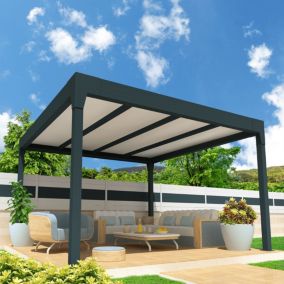 Pergola isotoit MODERN îlot Gris anthracite 3,78x4,00m