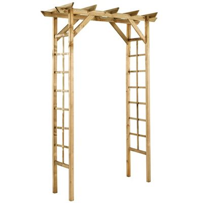Pergola Jardipolys - 2.145x2.145x2.145 m toit en bois beige