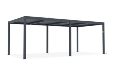 Pergola électrique bioclimatique SANTA 6x3m aluminium gris - Lames
