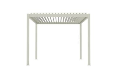 Pergola manuelle bioclimatique autoportante aluminium blanc Cameo 3,14 x 3,11 m