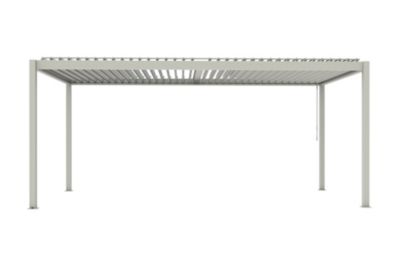 Pergola manuelle bioclimatique autoportante aluminium coloris blanc Cameo 5,84 x 3,11 m