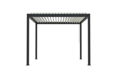 Pergola manuelle bioclimatique autoportante aluminium Gris foncé Cameo 3,14 x 3,11 m