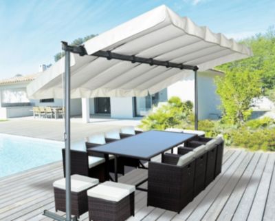 Pergola marquise autoportante manuelle acier Habrita PER2535M 3,60 x 2,50 m