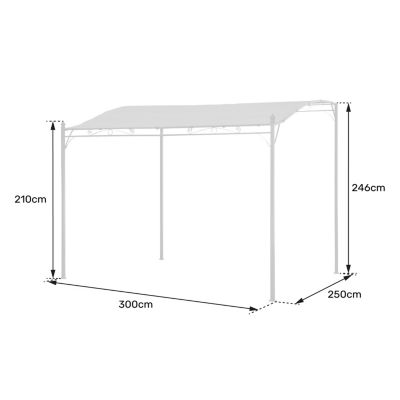 Pergola murale 3 x 2,5m NICE grise - HAPPY GARDEN