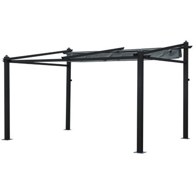 Pergola murale 3 x 4m FREJUS grise - structure aluminium - HAPPY GARDEN