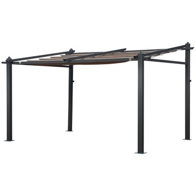 Pergola murale 3 x 4m FREJUS taupe - structure aluminium - HAPPY GARDEN
