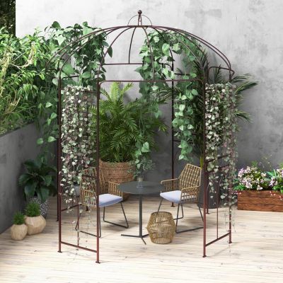 Pergola Plantes Grimpantes en Forme de Cage à Oiseaux Pavillon pour Mariage, Fête, Cérémonie, 211x211x256cm