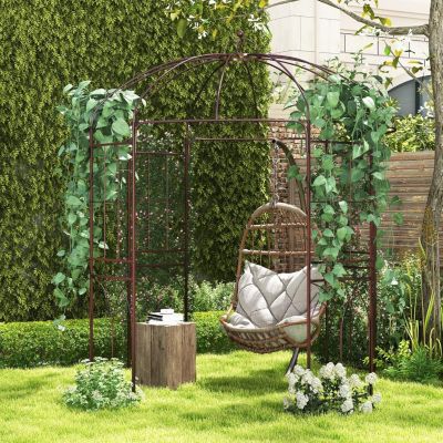 Pergola Plantes Grimpantes en Forme de Cage à Oiseaux Pavillon pour Mariage, Fête, Cérémonie, 211x211x256cm