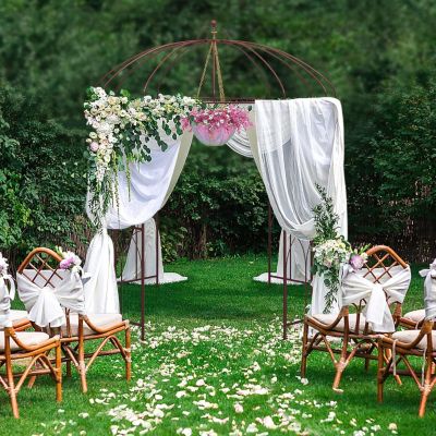 Pergola Plantes Grimpantes en Forme de Cage à Oiseaux Pavillon pour Mariage, Fête, Cérémonie, 211x211x256cm