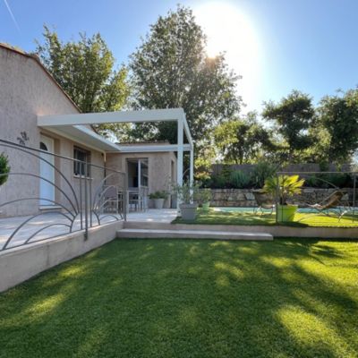 Pergola rétractable HYLIA 5,00x5,213 M Motorisé à Télécommande + LED (Blanc RAL9010)
