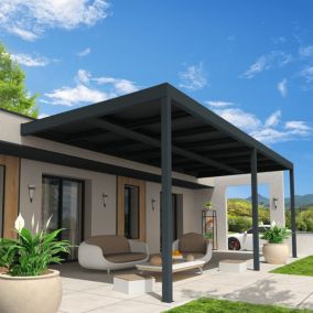 Pergola solaire ACTIVE Gris anthracite 6,949x3,491m 4800W (Kit LED 2 cotés sur chemin de câble)