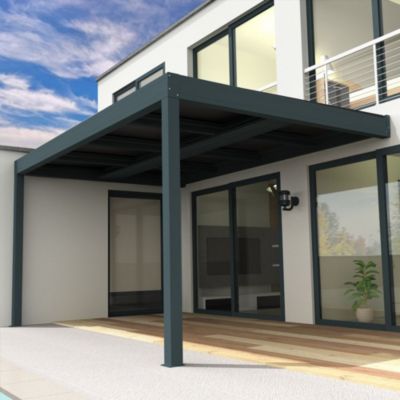 Pergola solaire HELIOLITE 4,638x3,541 M 8 panneaux 3200W (Gris anthracite RAL7016)