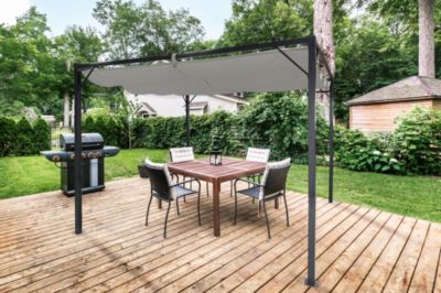 Pergola toit rétractable MARIA 3x3m Toile Gris clair