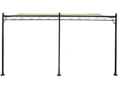 Pergola tonnelle adossée en métal  3 x 4 m  Beige