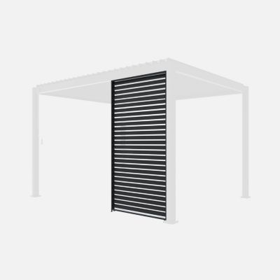 Persienne 130cm pour pergola bioclimatique Triomphe. côté 4m. panneau brise vue. aluminium. anthracite