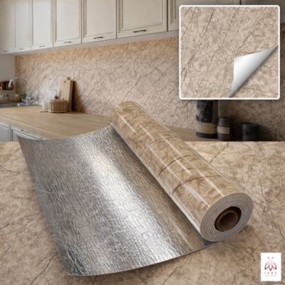 PET - PVC Film autocollant panneaux muraux 3D imitation marbre revetement en rouleau 60x300 cm decor aspect marbre (YP-139)