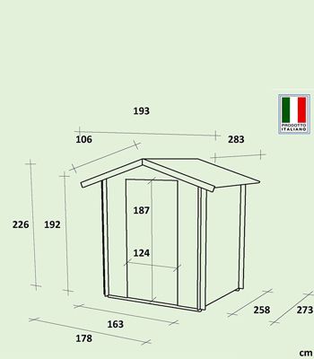 Petit abri de jardin en bois Fiamma 4.2m² Alce