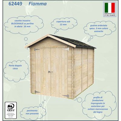 Petit abri de jardin en bois Fiamma 4.2m² Alce