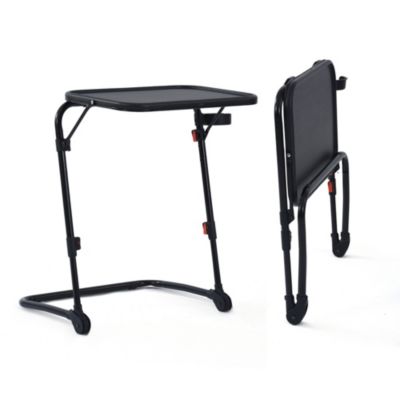 Petit bureau pliant hauteur réglable portable sans assemblage requis plateau inclinable, noir