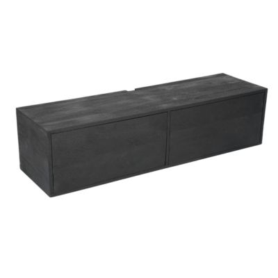 Petit meuble TV suspendu bois noir 2 portes JUNO