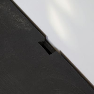 Petit meuble TV suspendu bois noir 2 portes JUNO