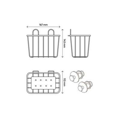 Petit panier filaire GoodHome Muromi pour sèche-serviettes