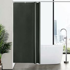 Petit Rideau de Douche,Gris Foncé,Anti Moisissure,100 x 200cm,Tissu Polyester,Imperméable,Rideaux Baignoire Lavable en Machine