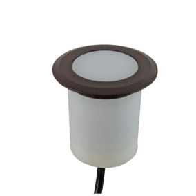 Petit Spot Encastable 1,5W LED Tour Marron étanche IP67 - Blanc Chaud 2700K