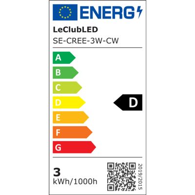Petit spot LED encastrable 3W 380lm DC12-24V perçage 44-46mm - Blanc Naturel 5000K