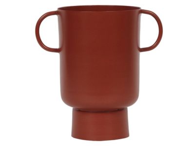 Petit vase en métal avec anses - H.17 cm - Terracotta - BILIAN